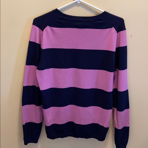 Striped Navy Blue and Pink Sweater - Picture 3 of 3